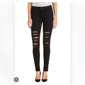 J Brand High Rise Skinny Ripped Jeans